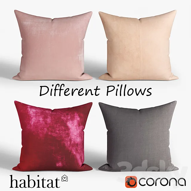 Decorative pillows habitat .set 020 3ds Max