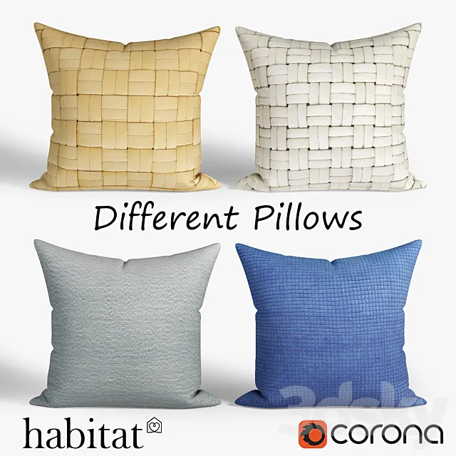 Decorative pillows Habitat.set 024 3ds Max