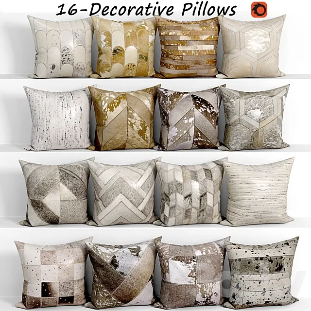 Decorative pillows set 096 3ds Max