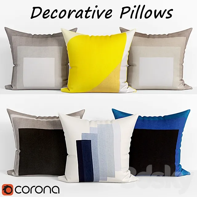 Decorative pillows set 111 3ds Max