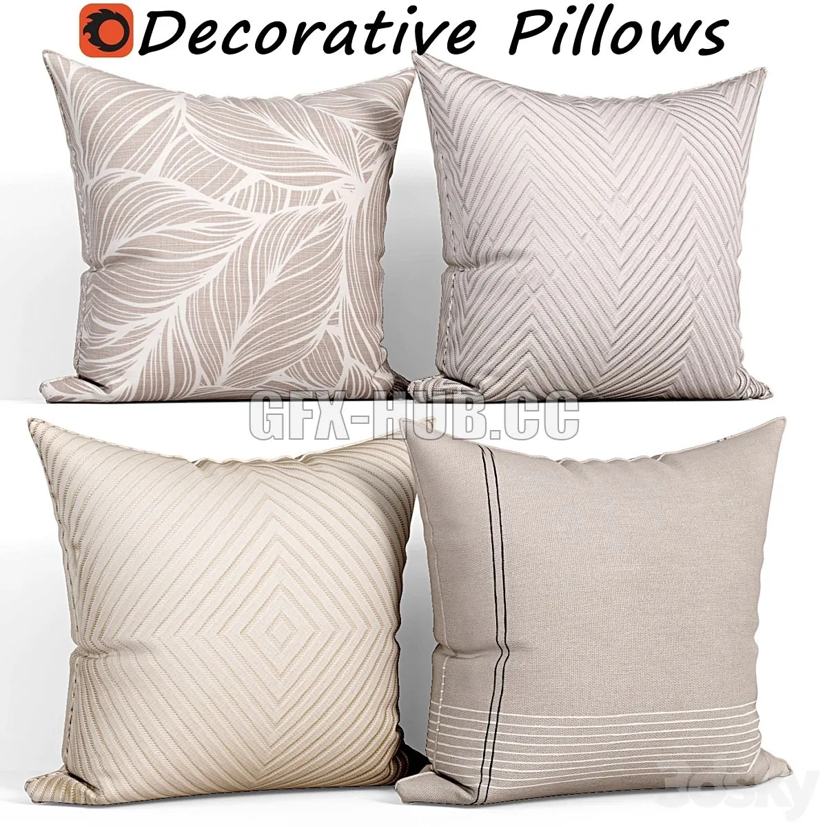 Decorative pillows set 116 3dsMax Model