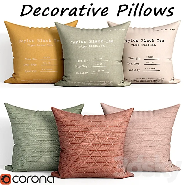 Decorative pillows set 119 3ds Max