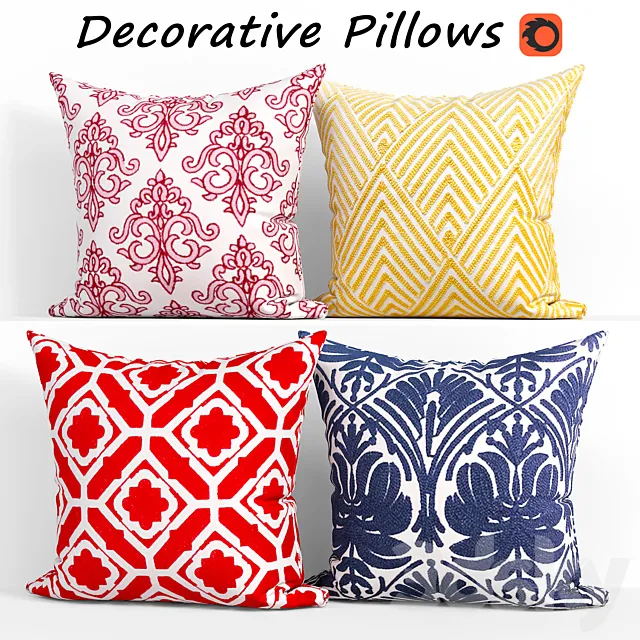 Decorative pillows set 251 3ds Max