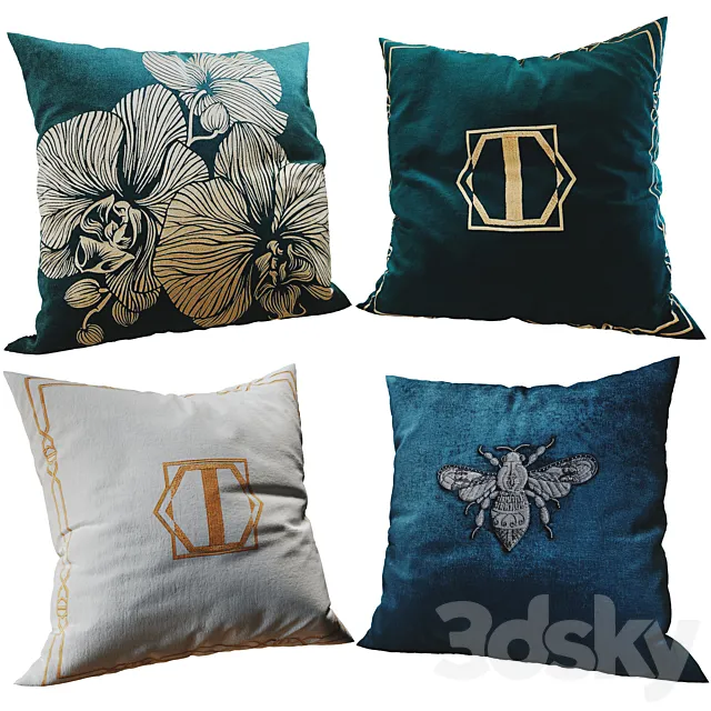 Decorative pillows set 253 3ds Max