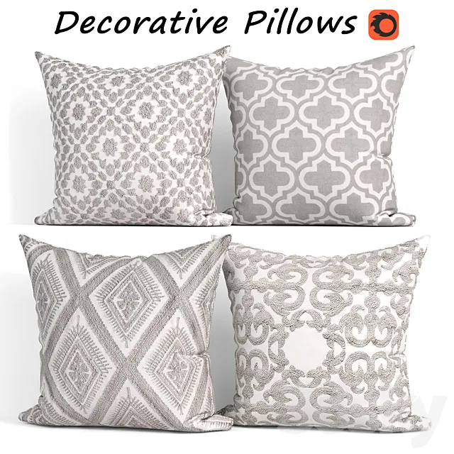 Decorative pillows set 253 SLOW COW 3ds Max