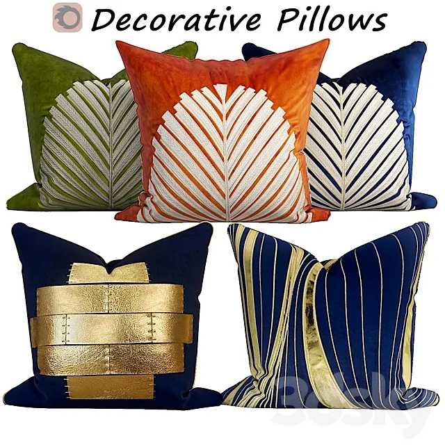 Decorative pillows set 488 3ds Max