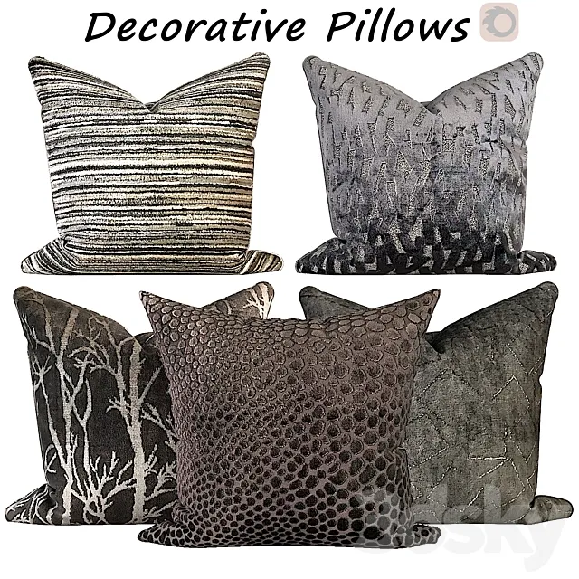 Decorative pillows set 508 3DSMax File