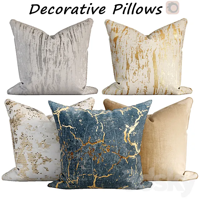 Decorative pillows set 529 3ds Max