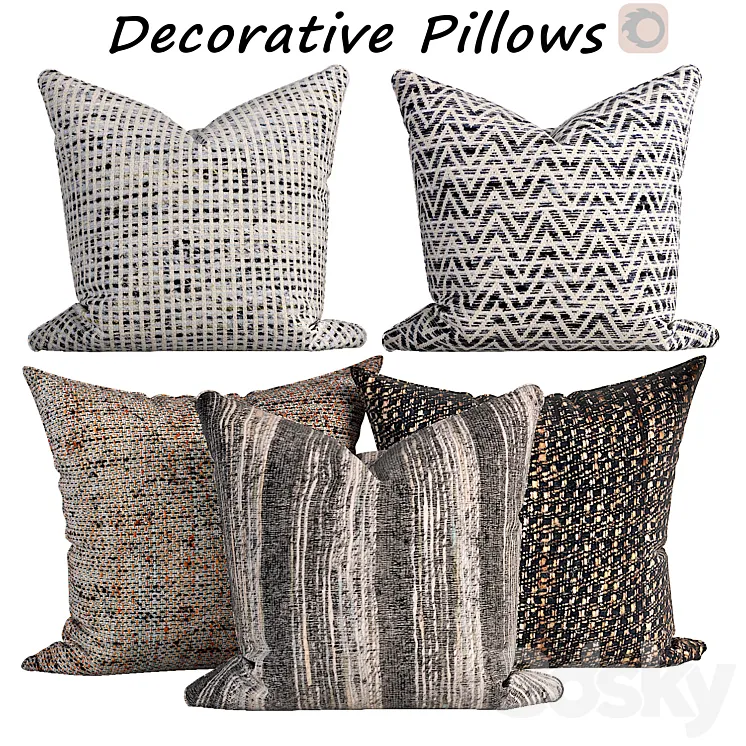 Decorative pillows set 587 3DS Max
