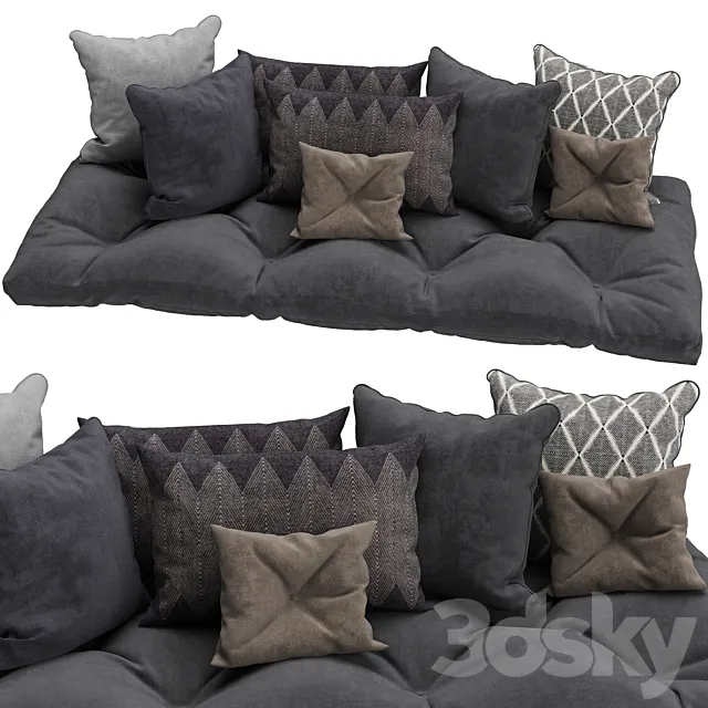 Decorative Pillows set 8 3DS Max Model