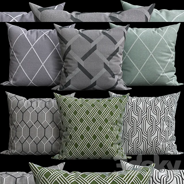 Decorative Pillows v010 3DSMax File