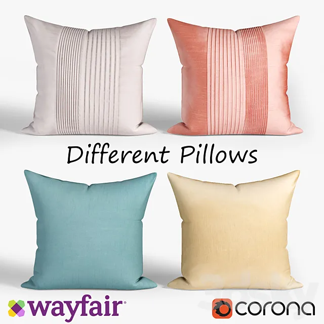 Decorative pillows Wayfair. set 025 3ds Max