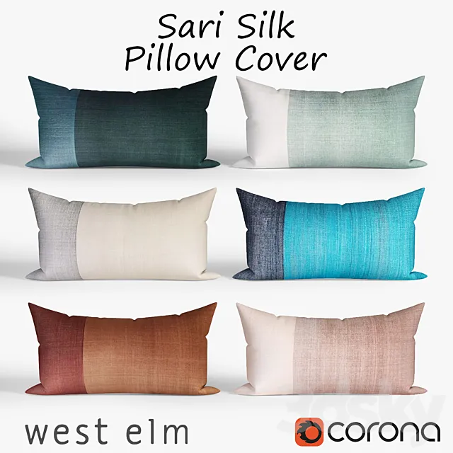 Decorative pillows westelm.set 016 Sari silk Pillow cover 3ds Max