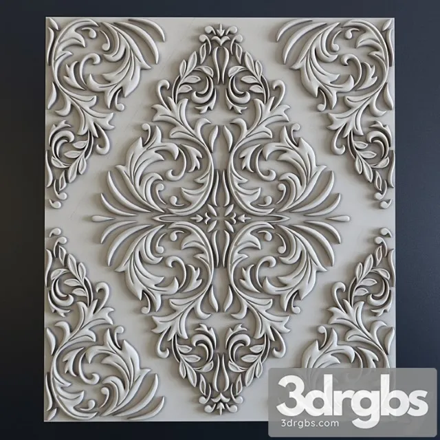 Decorative plaster 3d panel 3434 3dsmax Download