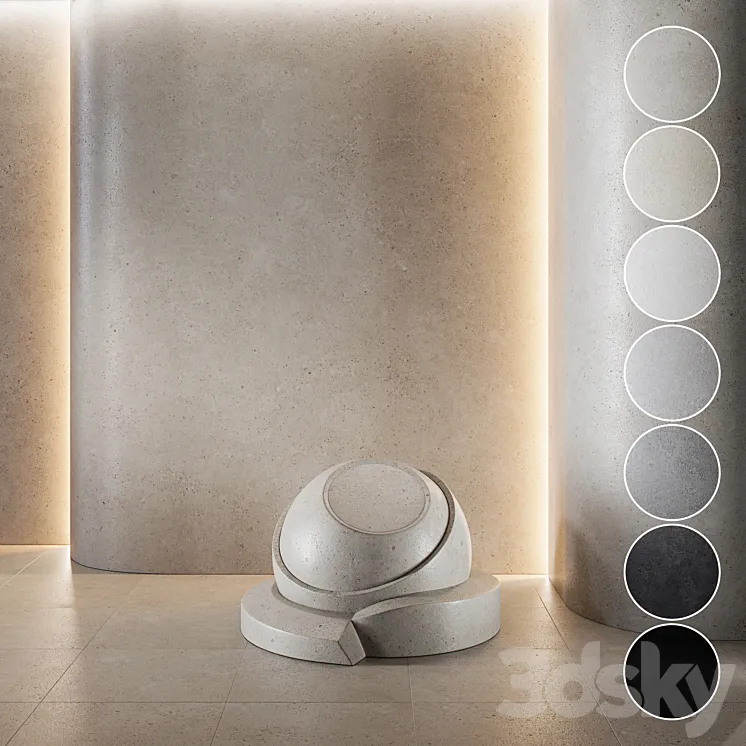 decorative plaster | Concrete set (seamless) | 05 3DS Max Model