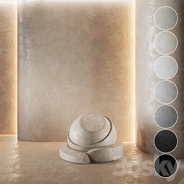 Decorative plaster | Concrete set (seamless) | 11 3ds Max