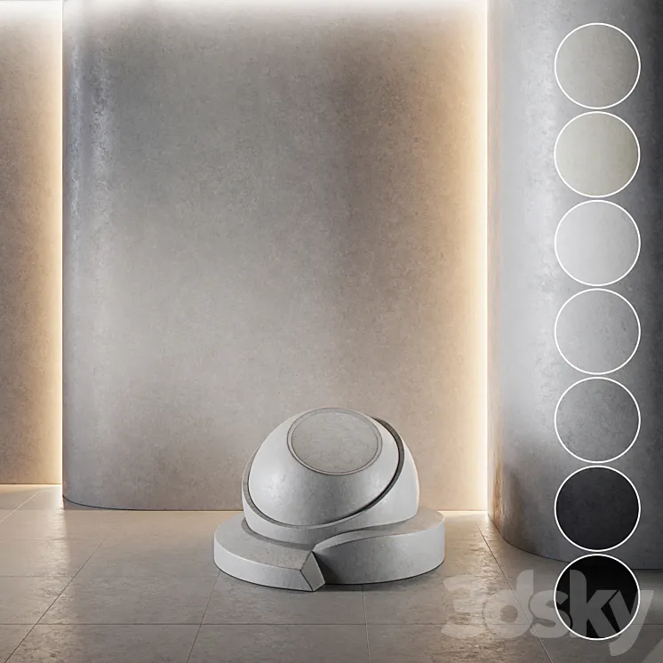 Decorative plaster | Concrete set (seamless) | 18 3DS Max Model