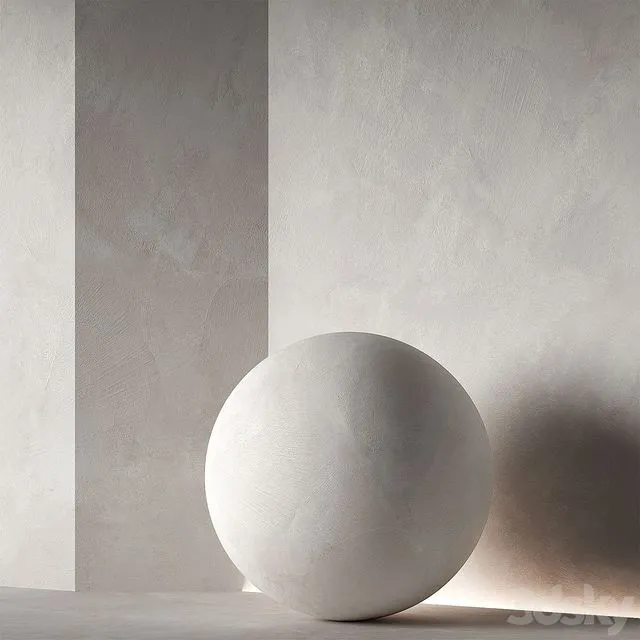 Decorative plaster material. Beige white. Seamless 4K 3dsMax Model