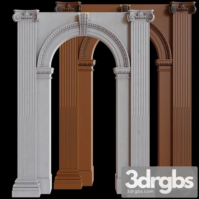 Decorative plaster Stucco column arch 3dsmax Download