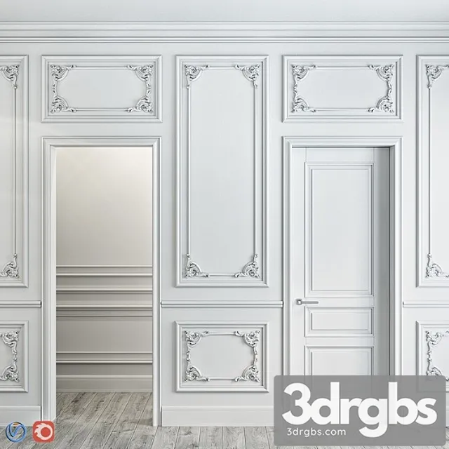 Decorative plaster Stucco molding for walls 1 3dsmax Download