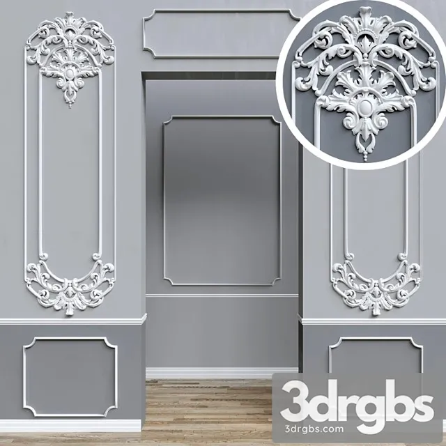 Decorative plaster Wall decor 3dsmax Download