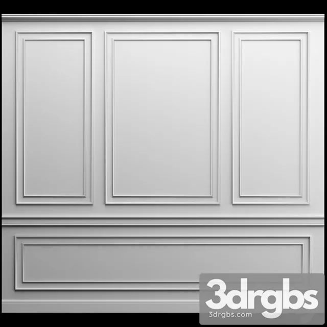 Decorative plaster Wall panel – gypsum stucco 3dsmax Download