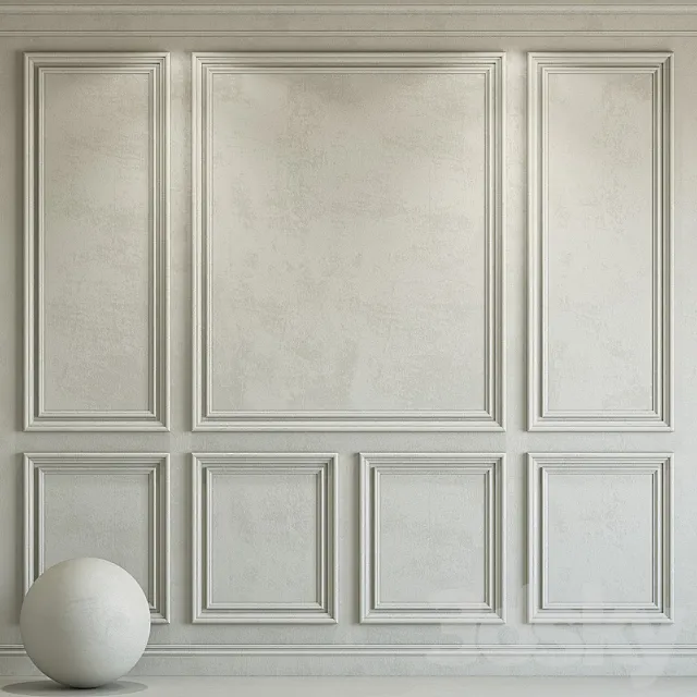 Decorative plaster with molding 142 3ds Max