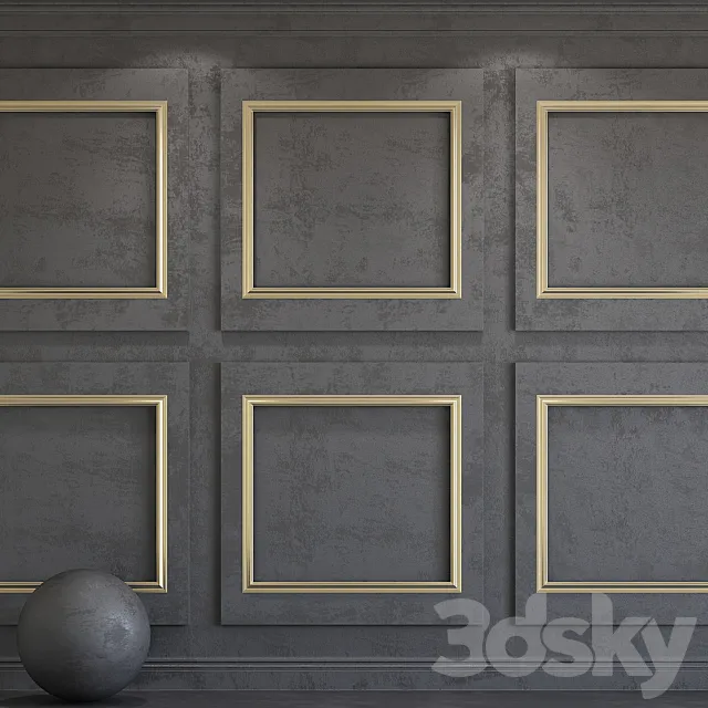 Decorative plaster with molding 148 3ds Max