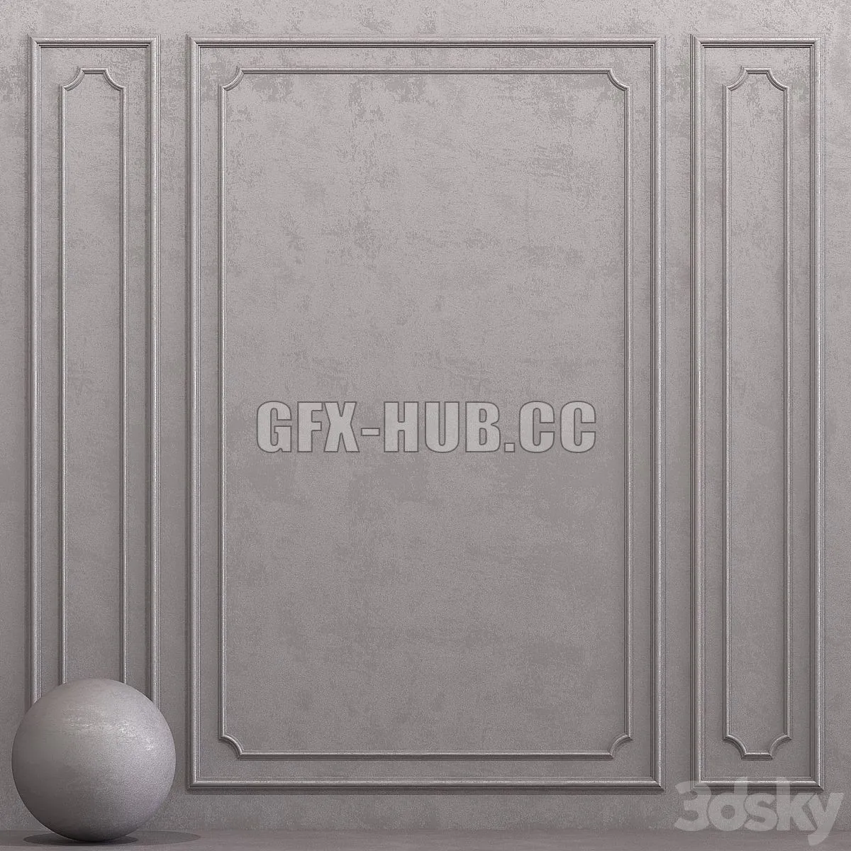 Decorative plaster with molding 15 3dsMax Model