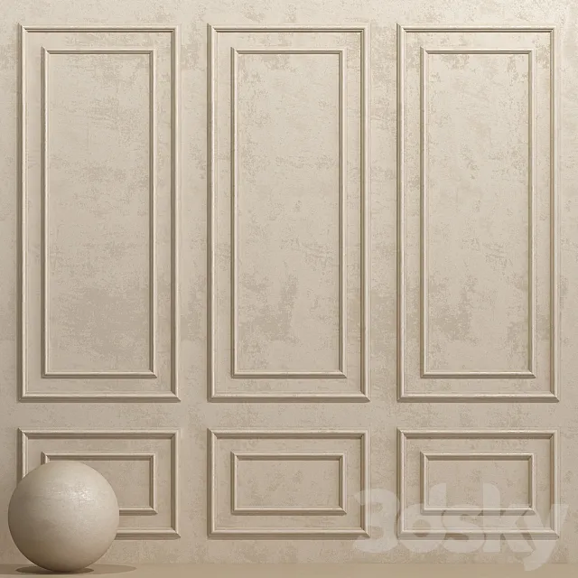 Decorative plaster with molding 2 3ds Max