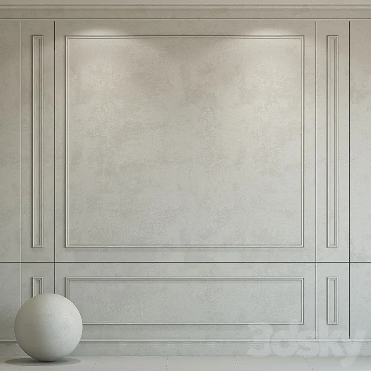 Decorative plaster with molding 221 3DS Max