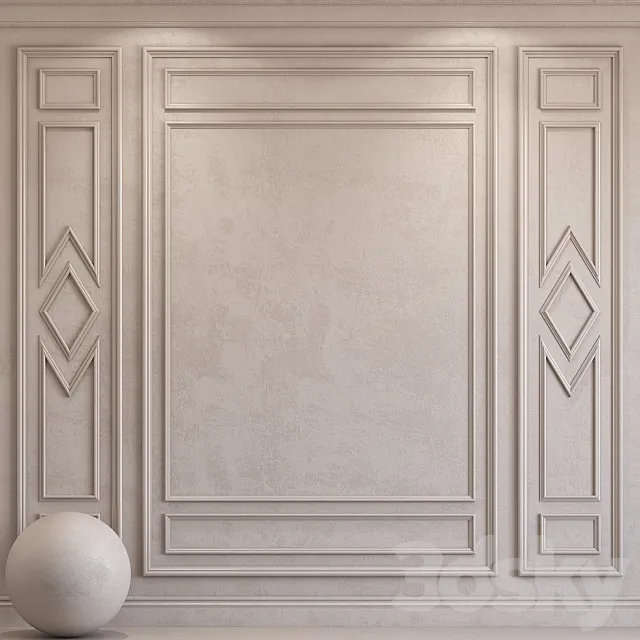 Decorative plaster with molding 44 3ds Max
