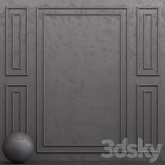 Decorative plaster with molding 6 3ds Max