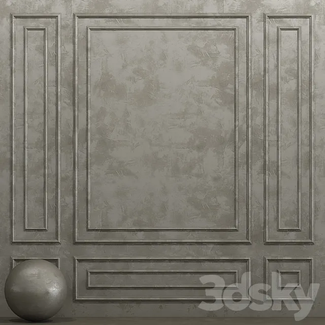 Decorative plaster with molding 9 3ds Max