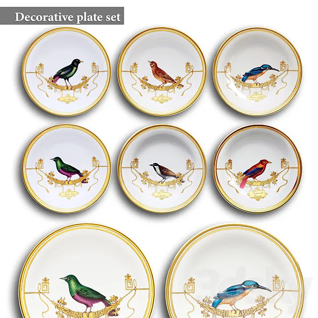 Decorative plate set 11 3ds Max