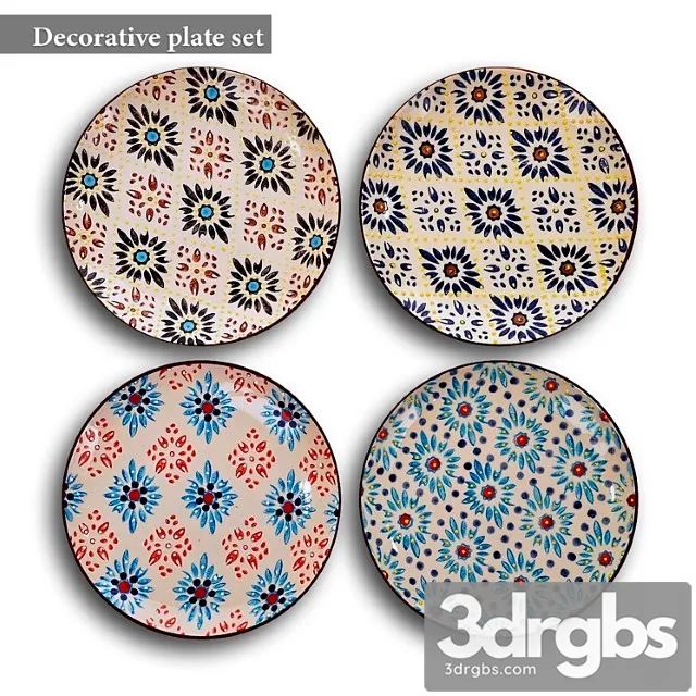 Decorative plate set 16 3dsmax Download