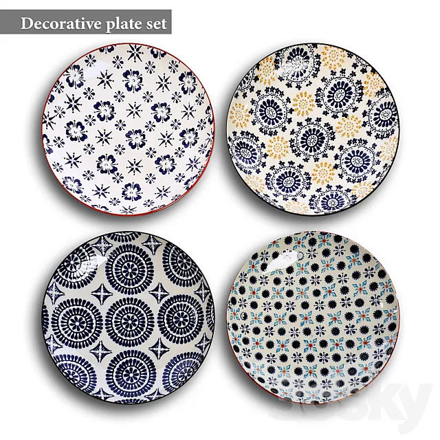 Decorative plate set 2 3ds Max