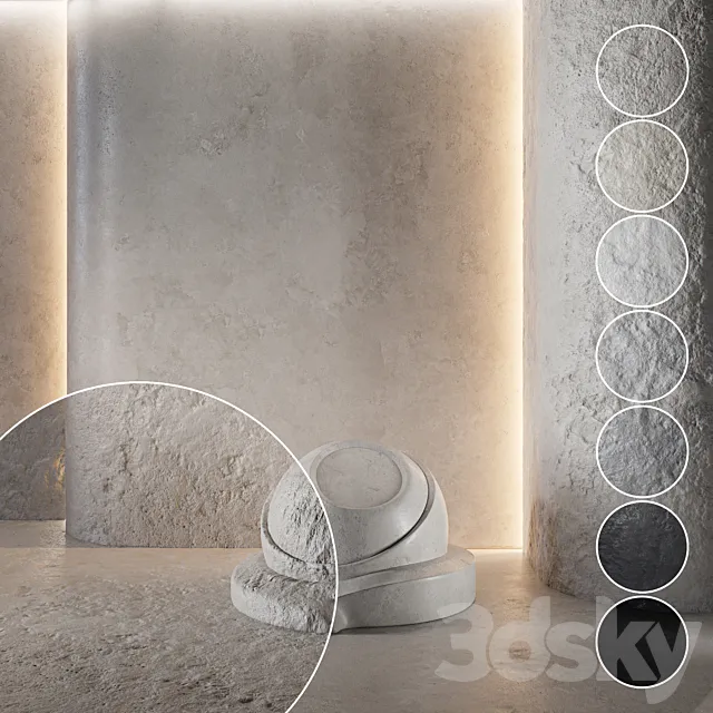 Decorative poster | Concrete set (seamless) | 37 3ds Max