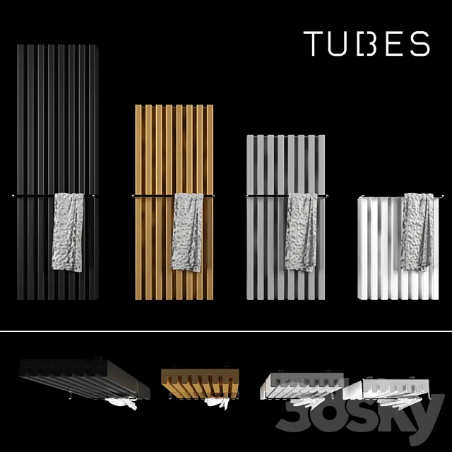 Decorative radiator set Soho Bathroom v3 by Palombo _ Vertical wall-mounted 3DS Max Model