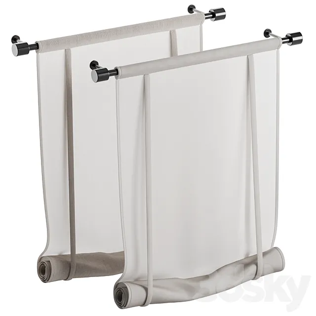 Decorative Roman blind 3ds Max
