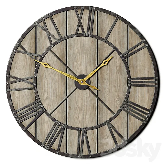 Decorative Rustic Wall Clock 3ds Max