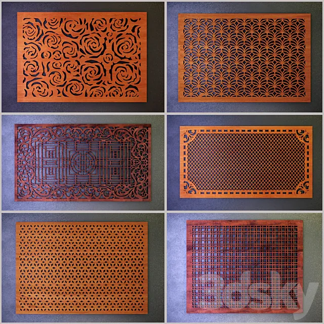 Decorative screens – a lattice (collection 1) 3DSMax File