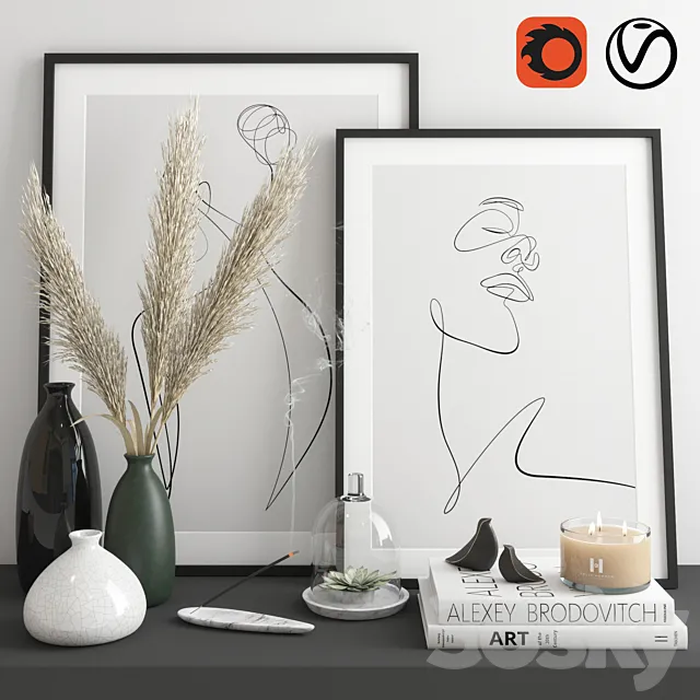 Decorative Set 01 3ds Max