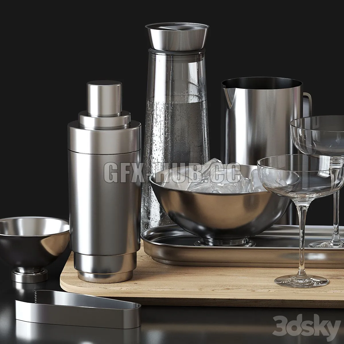 Decorative set 029 (composition of kitchen utensils) 3dsMax Model