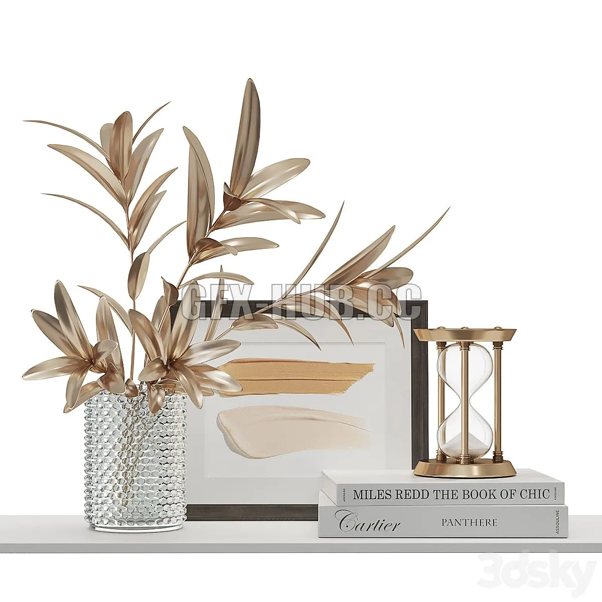 Decorative set 03 with hourglass 3dsMax Model