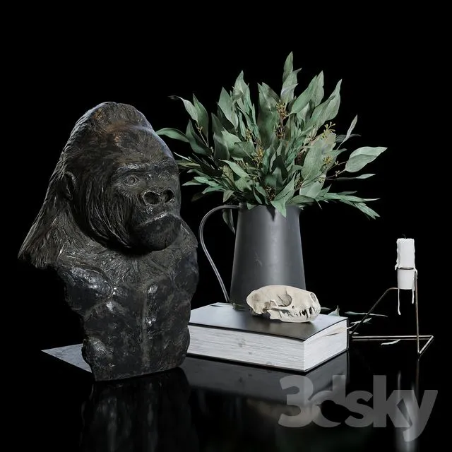 Decorative set 12 (with gorilla) 3dsMax Model