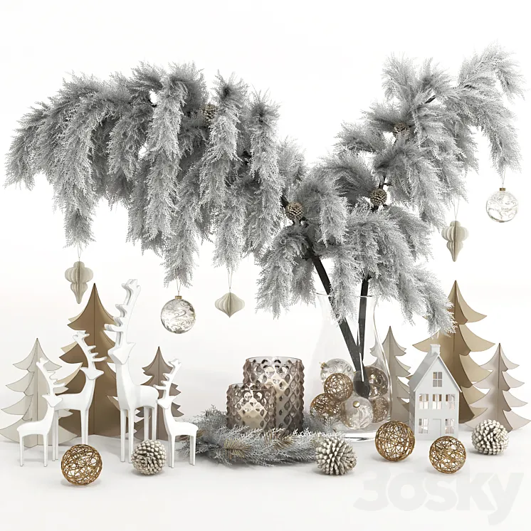 Decorative set 28 – Christmas Decoration 3DS Max