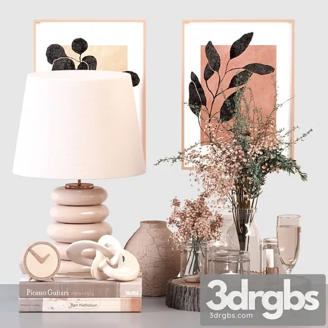 Decorative set 29 – branches and table lamp