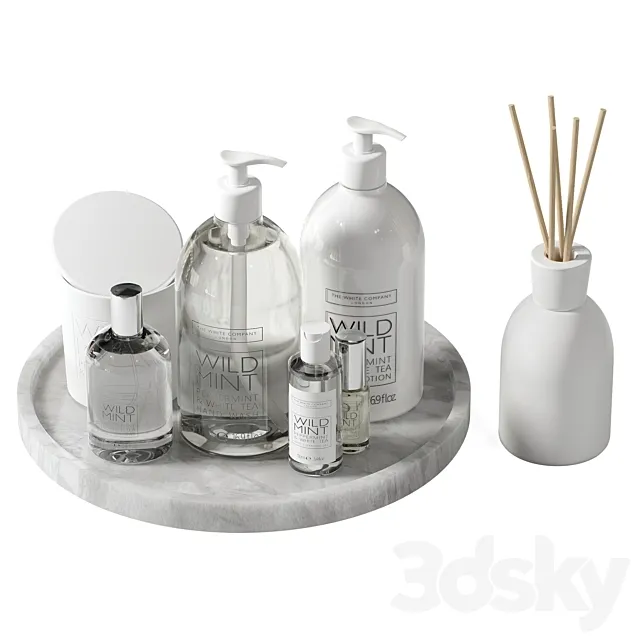 Decorative set 43 Bottles and candles 3DS Max Model