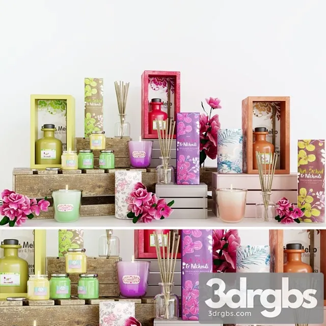 Decorative set A set of fragrances for the apartment. aroma stick 3dsmax Download